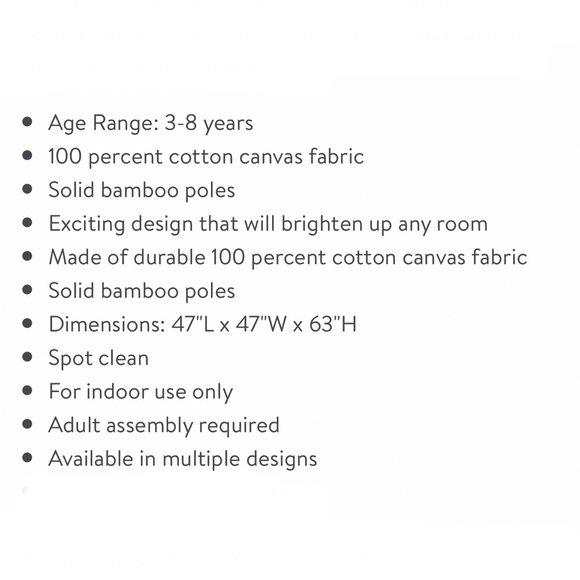 American Kids Tee-Pee Play Tent, Rugby Stripe Red and Black - Picture 3 of 4